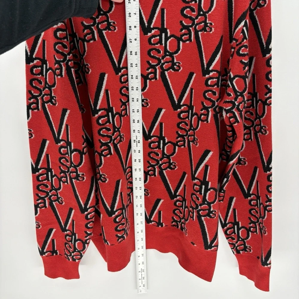 Valabasas Spellout‎ Monogram Turtleneck Red Pullover Sweater Streetwear Men XL